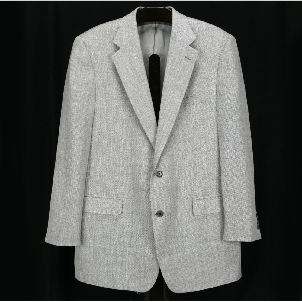 Brooks Brothers Mens 42L Silk Linen Wool Hopsack Summer Blazer Made in Italy